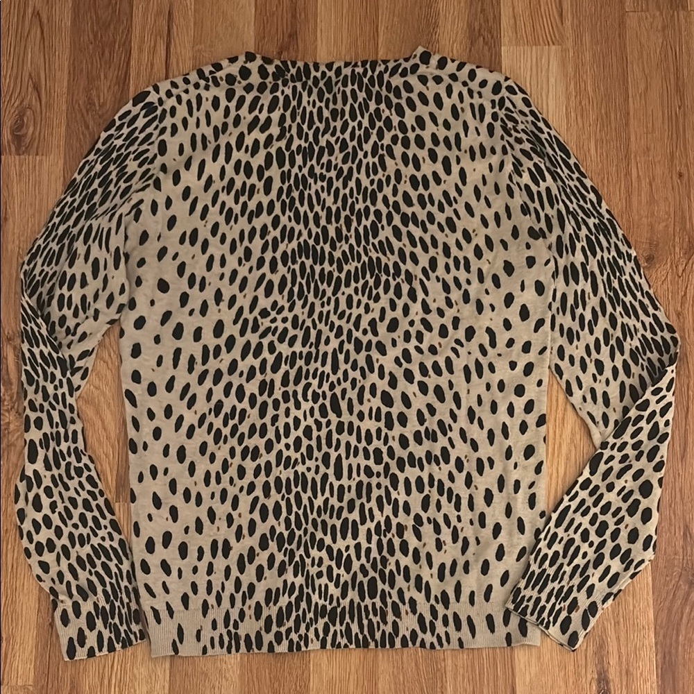 J. Crew Leopard Print Long Sleeve Top - Black and Tan - Picture 3 of 3